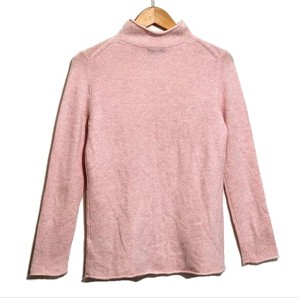 J Crew Cashmere Wool Blend Pink Sweater Mock Neck Quiet Luxury Classic Casual XS - Picture 7 of 13